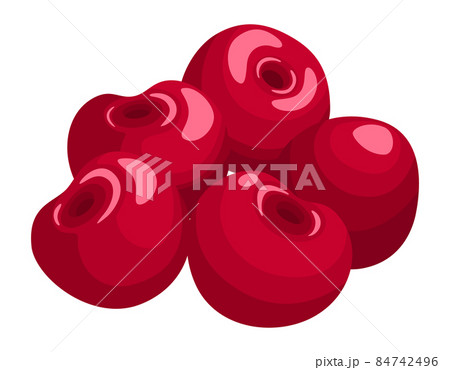 Cherry pile. Red juicy berries in cartoon style 84742496