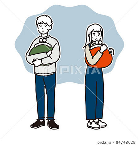 自分のお金を渡さない夫婦のイメージイラスト 84743629