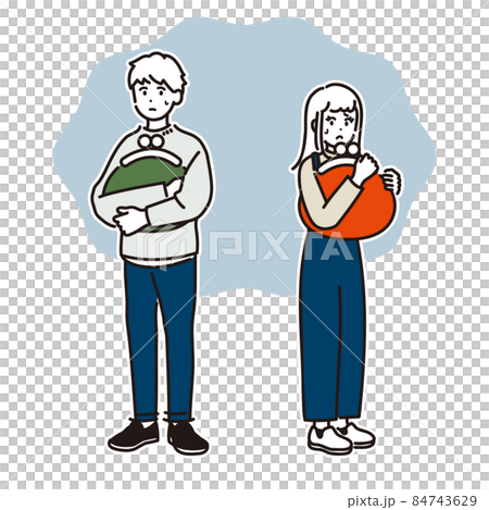自分のお金を渡さない夫婦のイメージイラスト 84743629