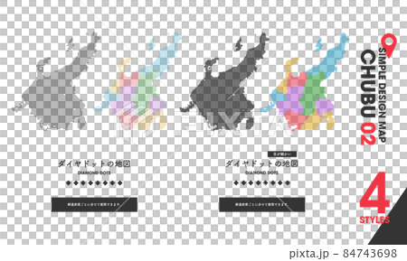 設計地圖“CHUBU 02”4點中部北陸東海地圖點 設計地圖“CHUBU 02”4點中部北陸東海地圖點 84743698