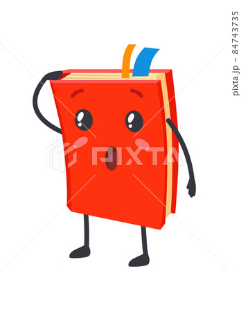 Shocked textbook. Mascot book with hands, surprised expression, cute character cartoon icon vector illustration 84743735