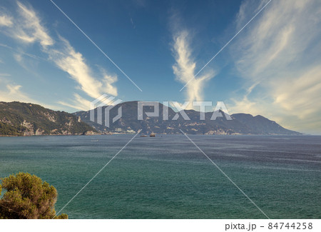 Western coast of Corfu island, Greece. 84744258