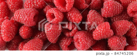 Fresh raspberry flat lay 84745206