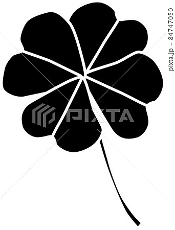 シンプルな四葉のクローバーのシルエット素材 シンプルな四葉のクローバーのシルエット素材 84747050