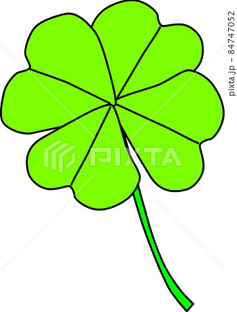 4枚の可愛いクローバーのイラスト素材