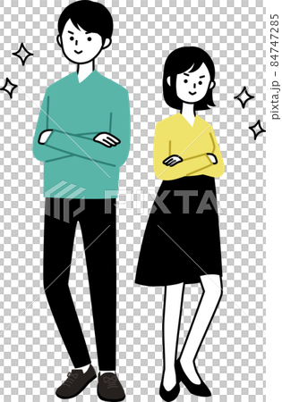 Adult men and women arm-folded pose 84747285