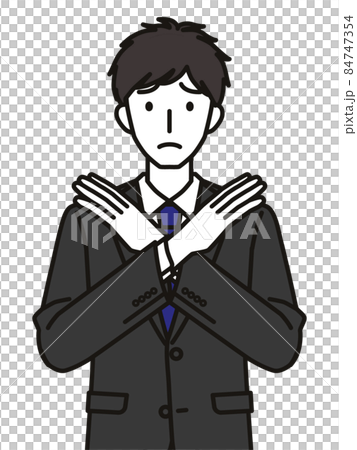 A man in a suit making a hand gesture - Stock Illustration [84747354 ...