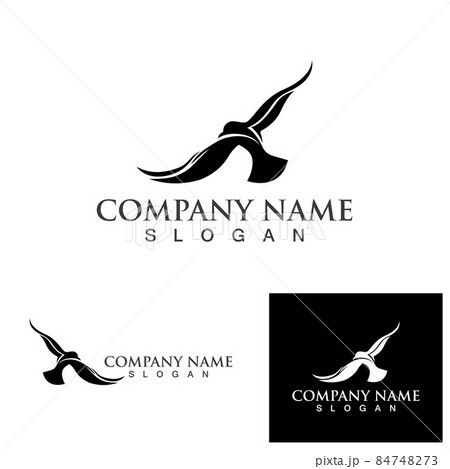 Birds fly on the beach logo and symbol Birds fly on the beach logo and symbol 84748273