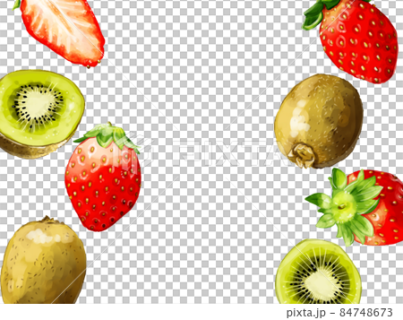 手繪水彩草莓和獼猴桃插圖矩形框,左右 手繪水彩草莓和獼猴桃插圖矩形框,左右 84748673