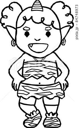 節分_かわいい青鬼(線画) 節分_かわいい青鬼(線画) 84748973