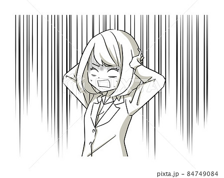 ショックを受けているスーツ姿の女性 ショックを受けているスーツ姿の女性 84749084
