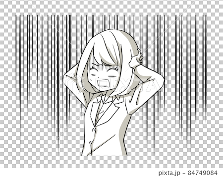 ショックを受けているスーツ姿の女性 ショックを受けているスーツ姿の女性 84749084