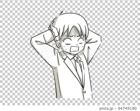 ショックを受けているスーツ姿の男性 ショックを受けているスーツ姿の男性 84749190