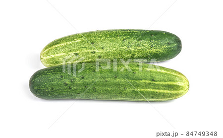 Two cucumbers on an isolated white background 84749348