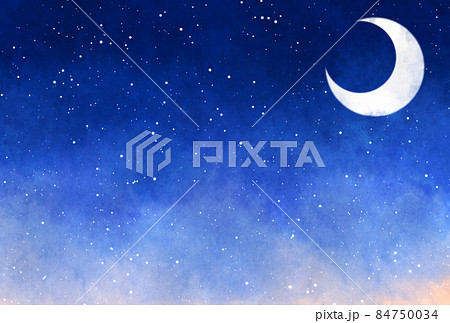 背景素材_水彩テクスチャ_星空 84750034