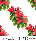 アナログ水彩クリスマス用ポインセチア連続模様壁紙 84750440
