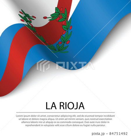 Waving flag of La Rioja is a region of Argentina on white backgr Waving flag of La Rioja is a region of Argentina on white backgr 84751492