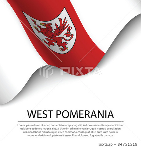 Waving flag of West Pomeranian voivodship is a region of Polland Waving flag of West Pomeranian voivodship is a region of Polland 84751519
