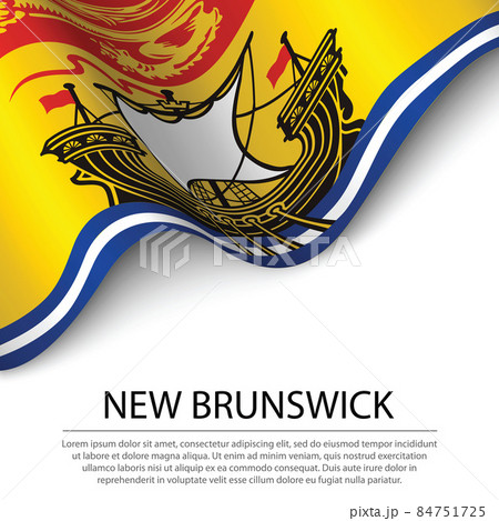 Waving flag of is a province of Canada on white background. Waving flag of is a province of Canada on white background. 84751725