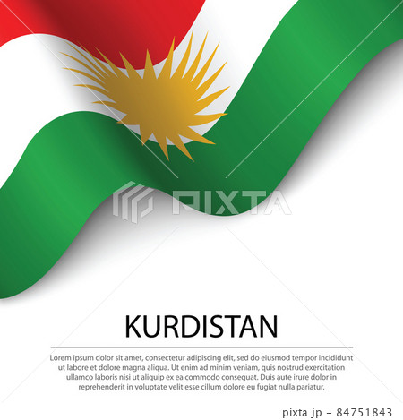 Waving flag of Kurdistan on white background. Banner or ribbon Waving flag of Kurdistan on white background. Banner or ribbon 84751843