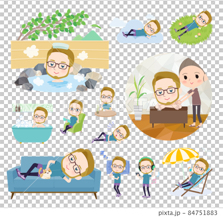 一組白人男子穿著運動服放鬆 84751883