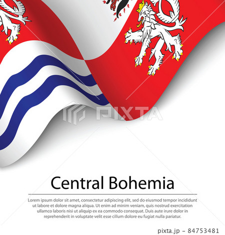 Waving flag of Central Bohemia is a region of Czech Republic on Waving flag of Central Bohemia is a region of Czech Republic on 84753481