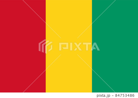 Guinea flag on white background. National Guinean official colors and proportion correct. flat style. 