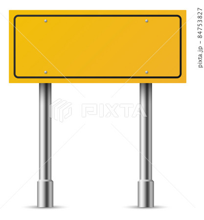 Road information board template. Empty yellow street sign 84753827