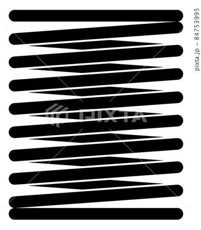 Cylindrical black coil. Spiral metal spring icon Cylindrical black coil. Spiral metal spring icon 84753995