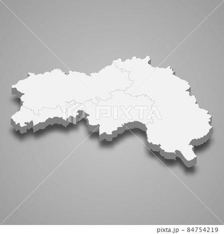 3d isometric map of Orne is a department in France 84754219