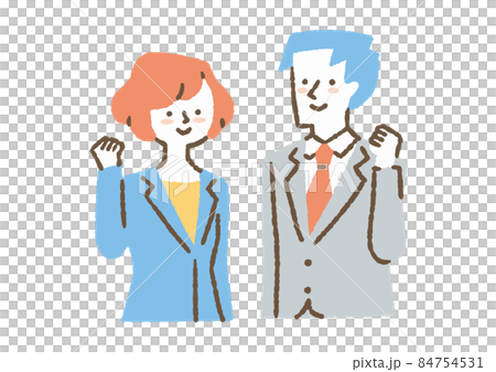 Working people doing guts pose _ color Working people doing guts pose _ color 84754531
