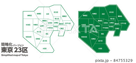 東京都シンプル地図 84755329