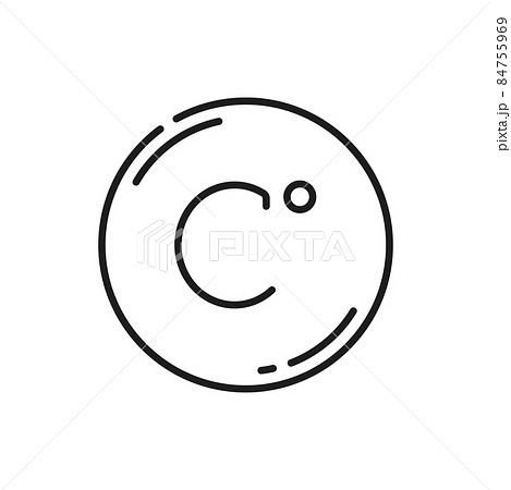 Meteorology symbol isolated celsius sign on fridge outline icon. Vector mark on refrigerator, temperature and climate sign. Meteorology symbol for travel, tourism and weather web site and apps design 84755969