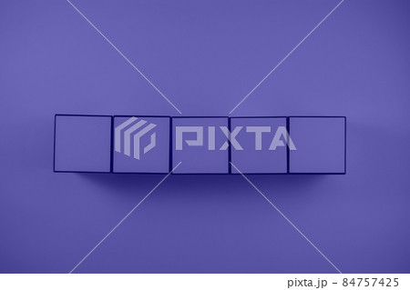 Geometric background of square shapes in purple colors. Stand out from the crowd, think differently. Uniqueness concept. Color of the Year 2022 Geometric background of square shapes in purple colors. Stand out from the crowd, think differently. Uniqueness concept. Color of the Year 2022 84757425