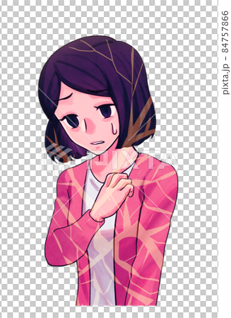 Illustration of a woman suffering psychological trauma 84757866