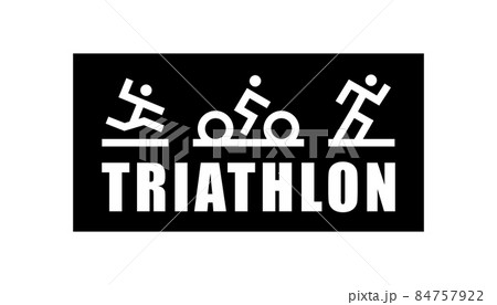 Triathlon pattern for sport event, running and cycling club. Triathlon line banner design illustration. Poster illustration design. 84757922