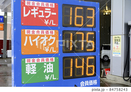 ガソリンスタンドの価格表示 84758243