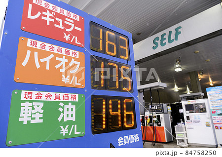 ガソリンスタンドの価格表示 84758250