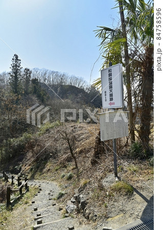 和銅露天掘り跡への遊歩道入口 84758596