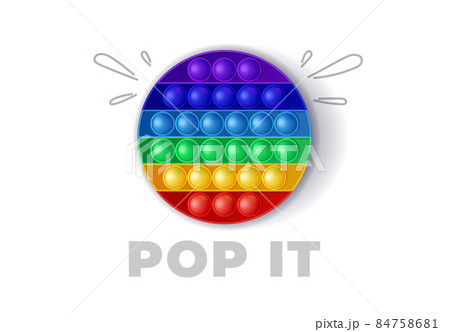 Round colorful Silicone poppit game, trendy toy pop it antistress. Vector illustration on white background 84758681