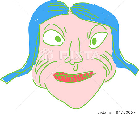 面白い人間の顔 ブサイク 怖い おじさん おばさんのイラスト素材
