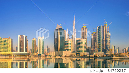 Cityscape of Dubai and panoramic view of Business bay, UAE Cityscape of Dubai and panoramic view of Business bay, UAE 84760257