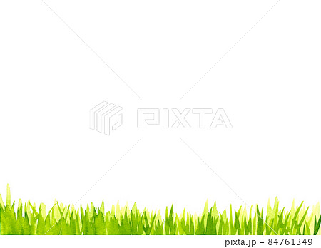 芝生の水彩フレーム 84761349