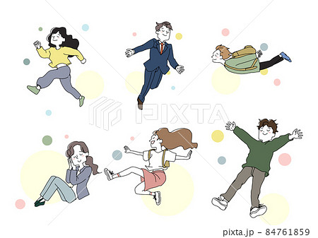 人物　セット　自由　浮かぶ　クリエイティブ　開放 84761859