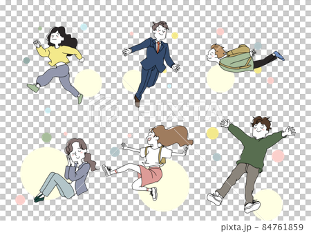 人物　セット　自由　浮かぶ　クリエイティブ　開放 84761859