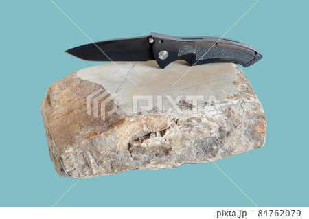 Nature whetstone knife or knife sharpening. Honing chef knife. 84762079