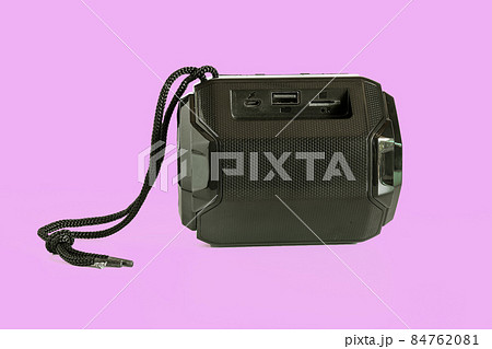 Black Portable Wireless Speaker and mp3 player Isolated. Black Portable Wireless Speaker and mp3 player Isolated. 84762081
