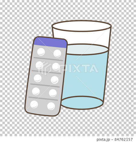 一杯藥片和水 84762157