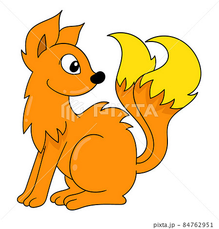 orange fox has beautiful and thick fur, doodle icon image kawaii orange fox has beautiful and thick fur, doodle icon image kawaii 84762951