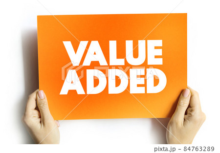 Value added text quote on card, business concept background 84763289